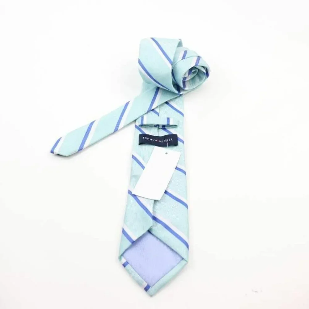 Tommy Hilfiger Mens Tie‎ Necktie Blue White Stripe One Size New